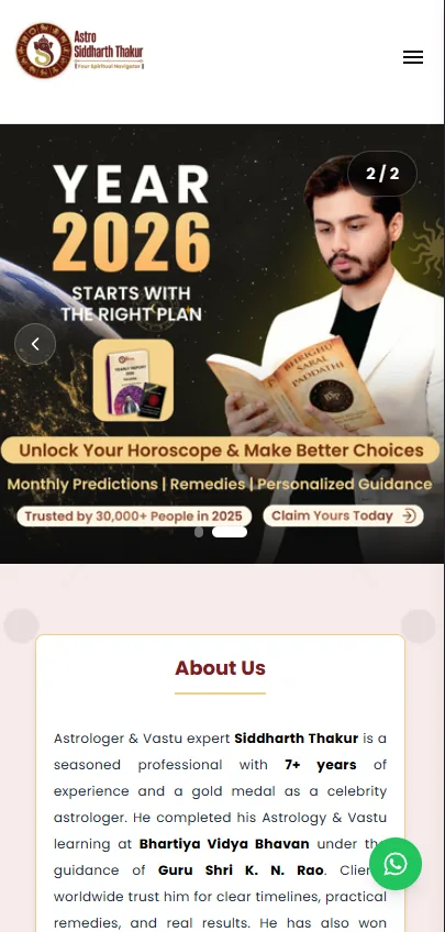 Astro Sidharth Thakur astrology website design sample